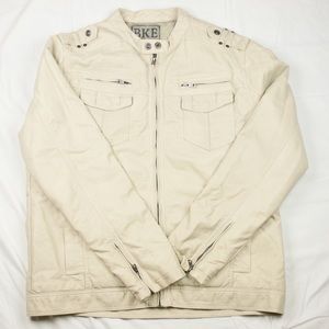 Bke creme leather polyurethane jacket